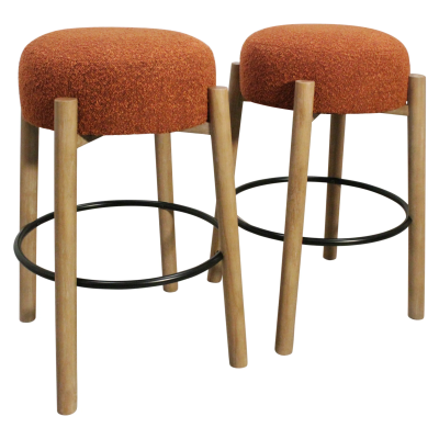 Nandy Barstool 2-Piece Set - Rust Boucle