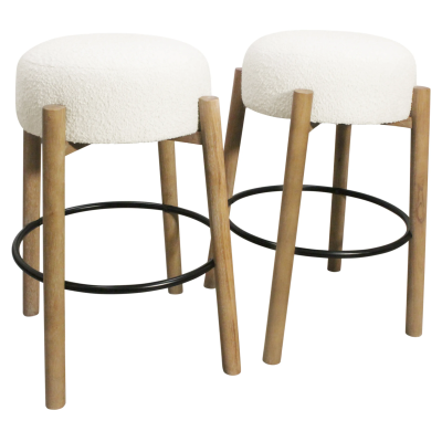 Nandy Barstool 2-Piece Set - Ivory Boucle