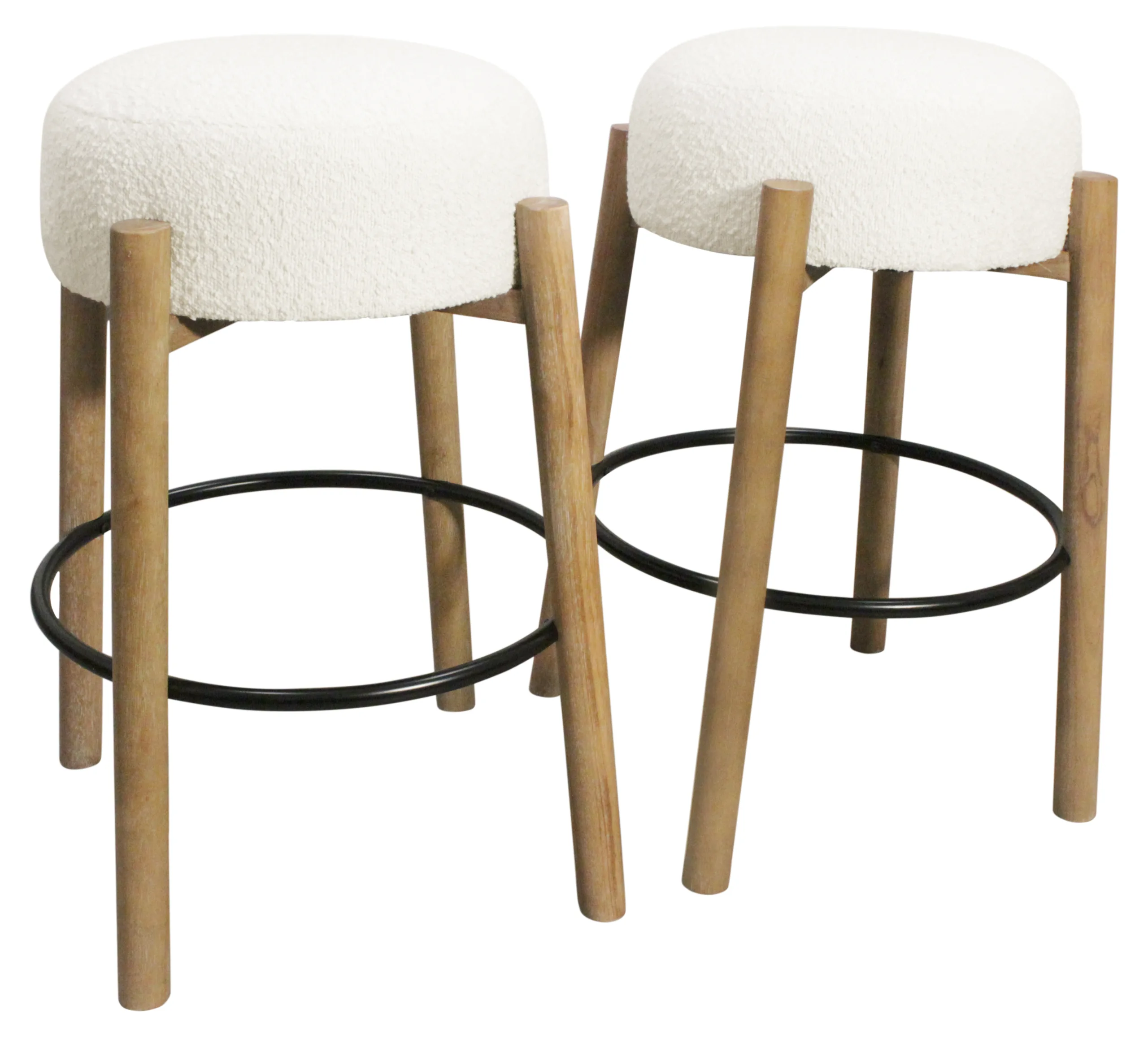Nandy Barstool 2-Piece Set - Ivory Boucle