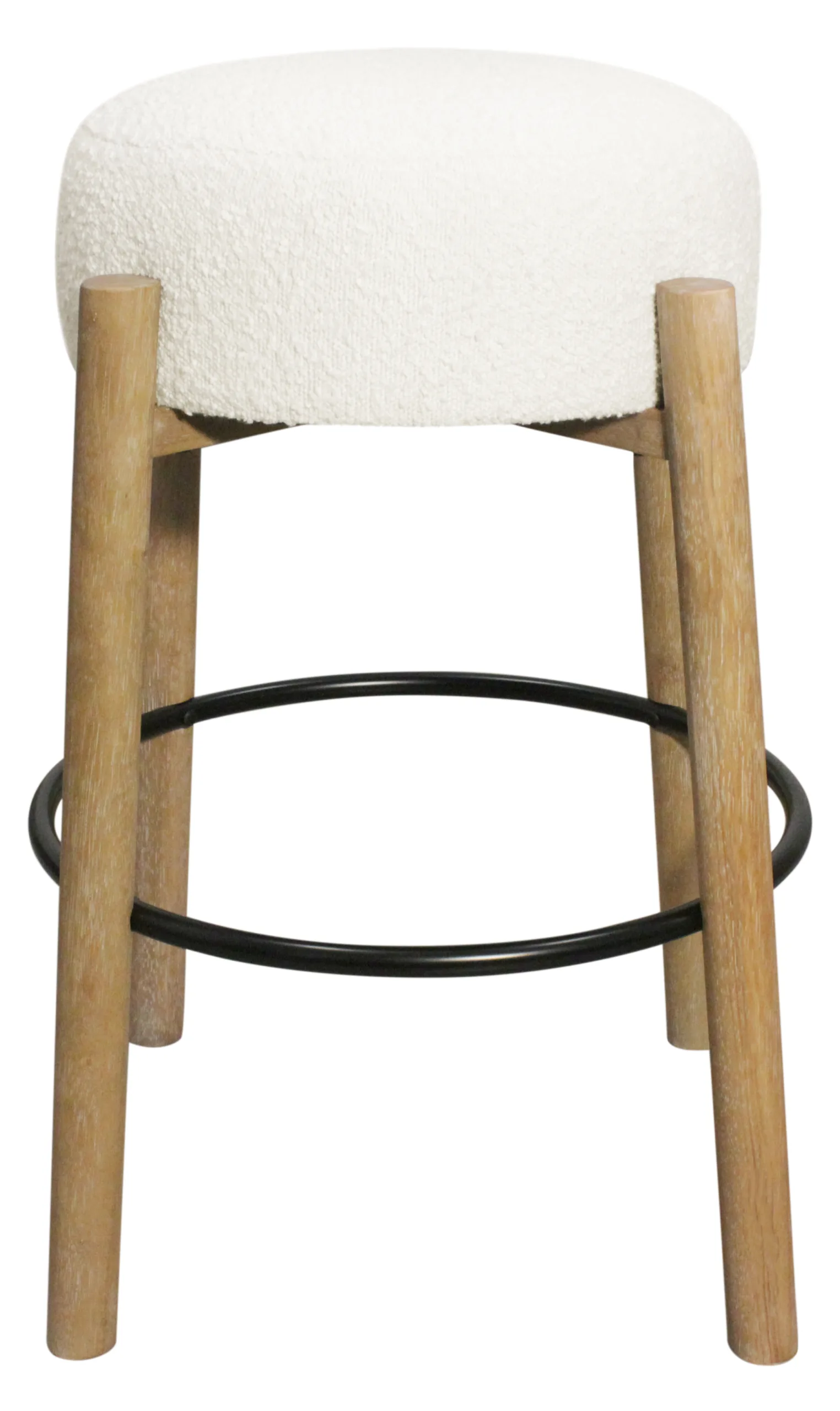 Nandy Barstool 2-Piece Set - Ivory Boucle - Image 2