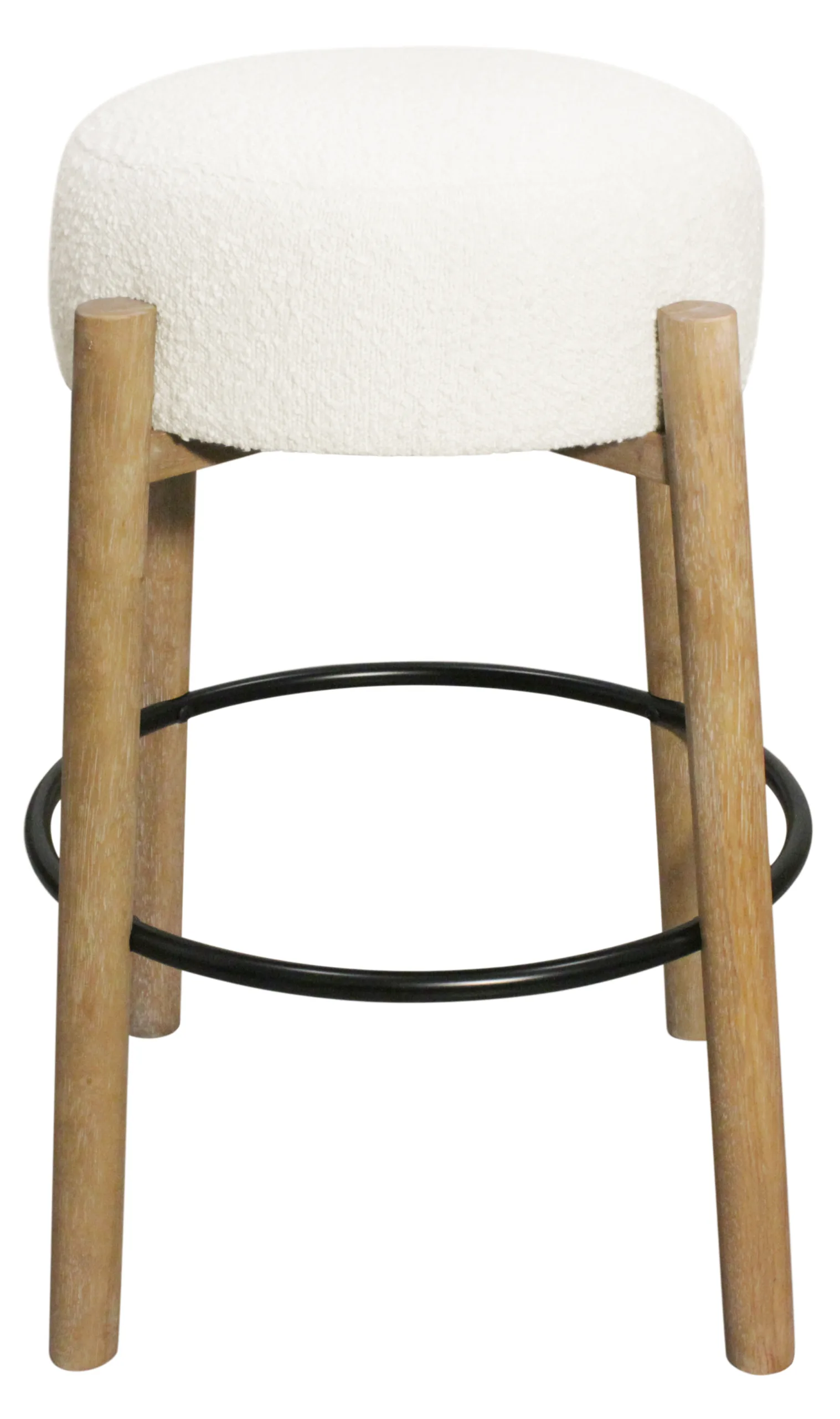 Nandy Barstool 2-Piece Set - Ivory Boucle - Image 3