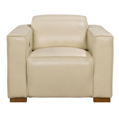 Lincolnshire Reclining Lounge Chair - Beige with Spice Tan Legs