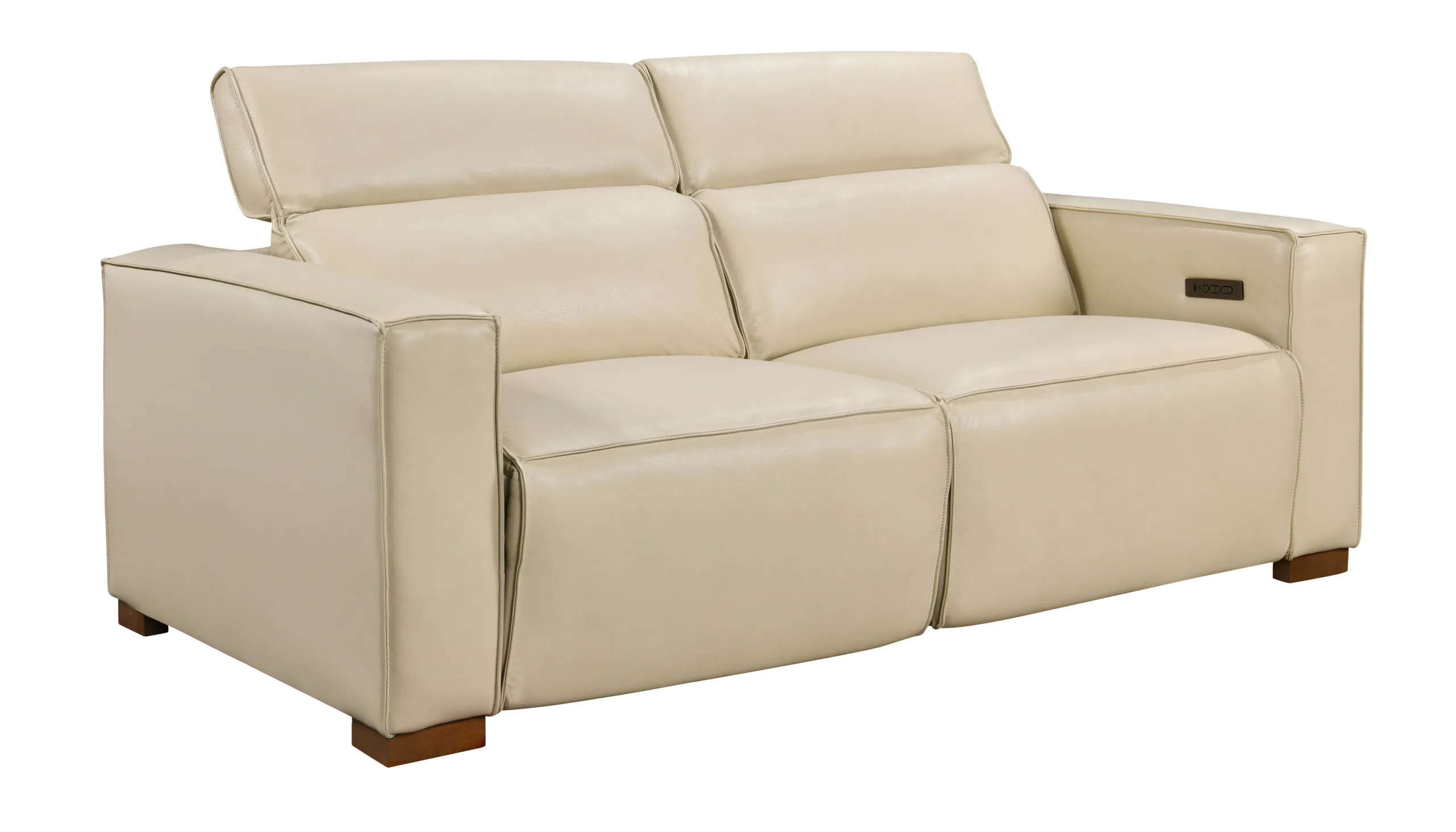 Lincolnshire Reclining Sofa - Beige with Spice Tan Legs - Image 3