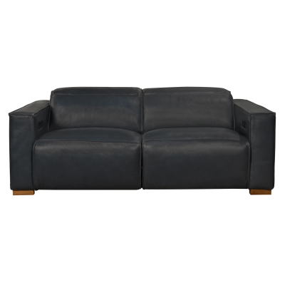 Lincolnshire Reclining Sofa - Blue with Spice Tan Legs