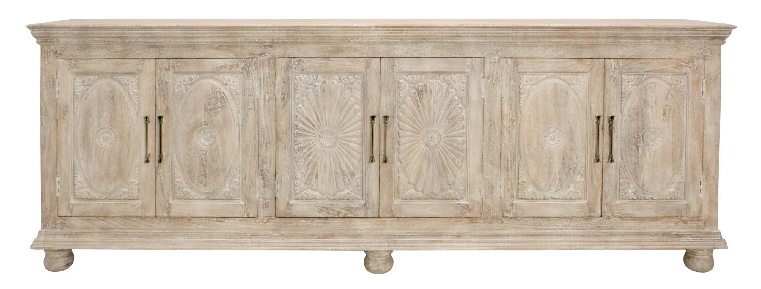 Adana 6-Door Sideboard - Distressed White