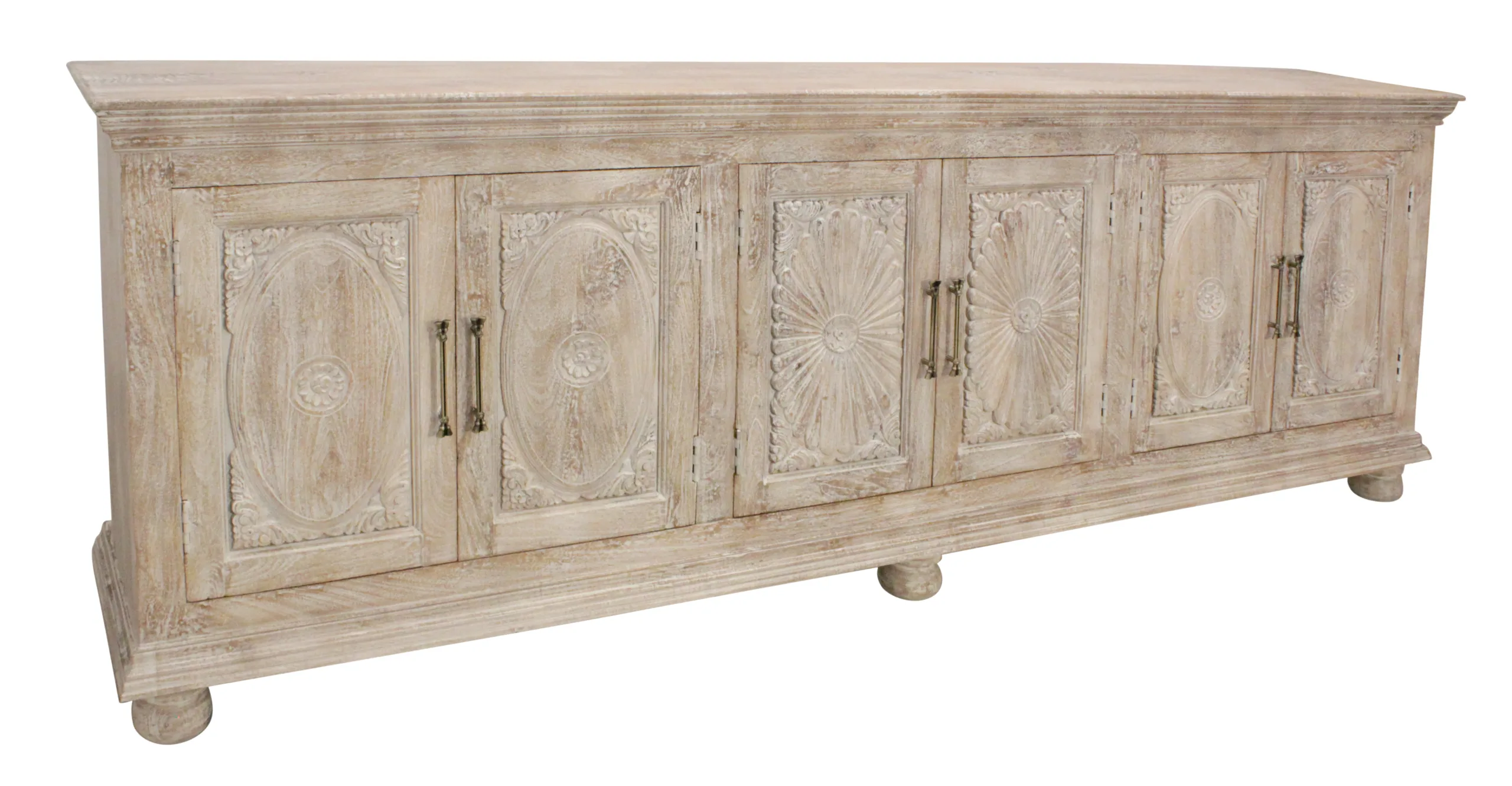 Adana 6-Door Sideboard - Distressed White - Image 2