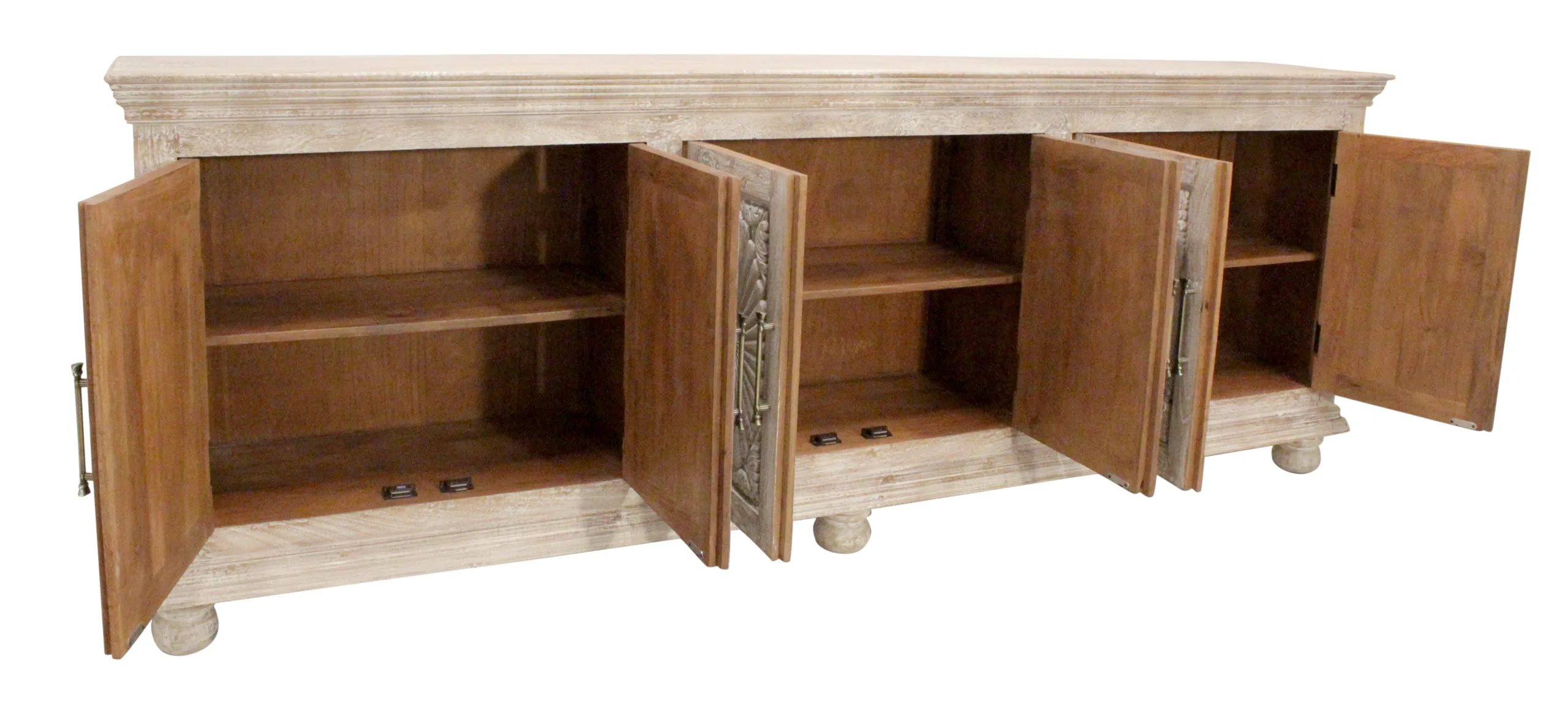 Adana 6-Door Sideboard - Distressed White - Image 4