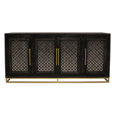 Javier 4-Door Sideboard - Antique Black