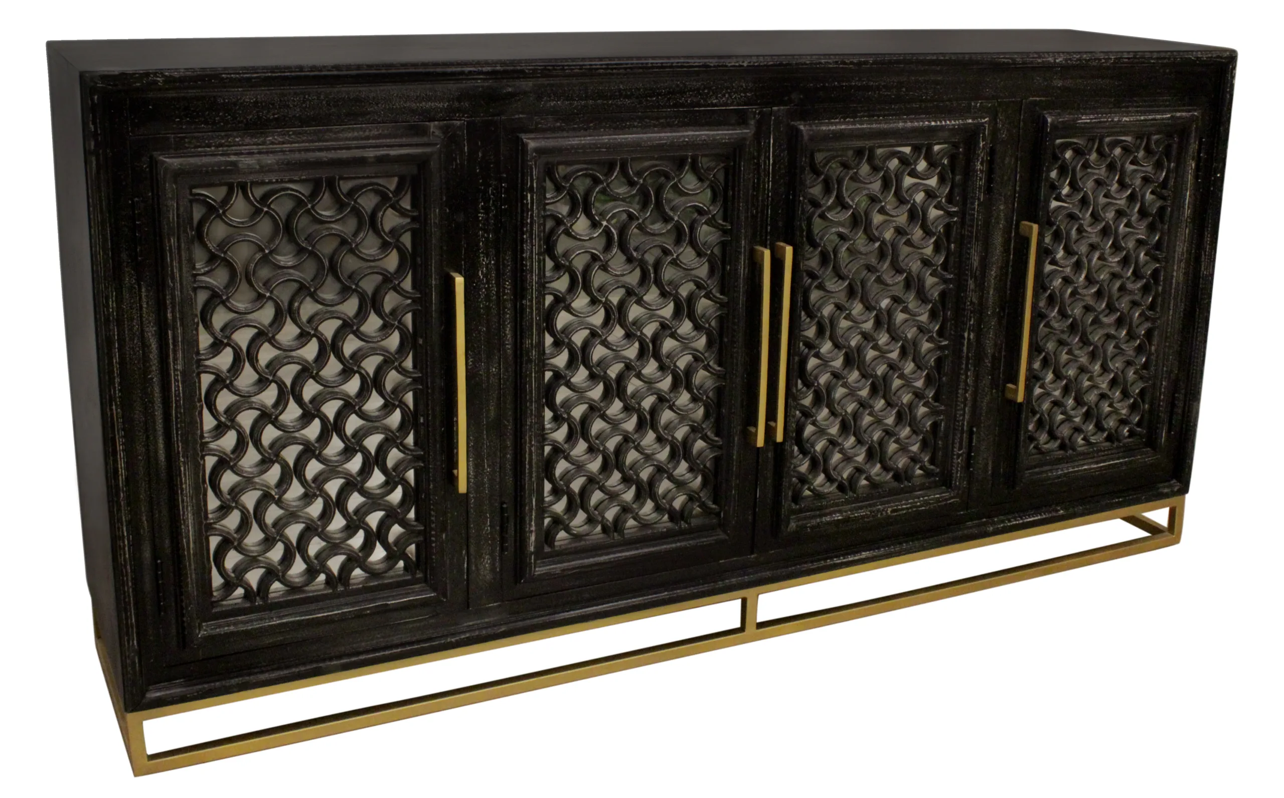 Javier 4-Door Sideboard - Antique Black - Image 3