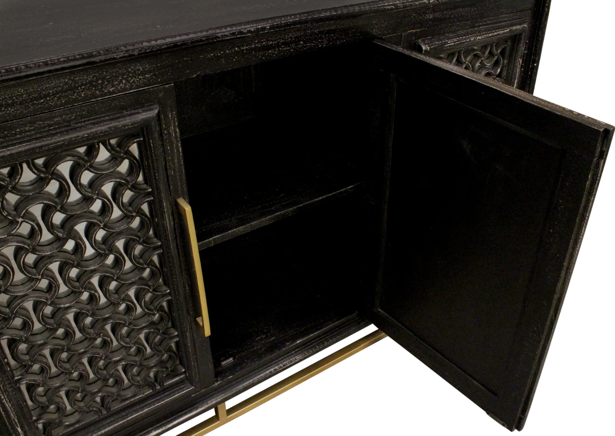 Javier 4-Door Sideboard - Antique Black - Image 7