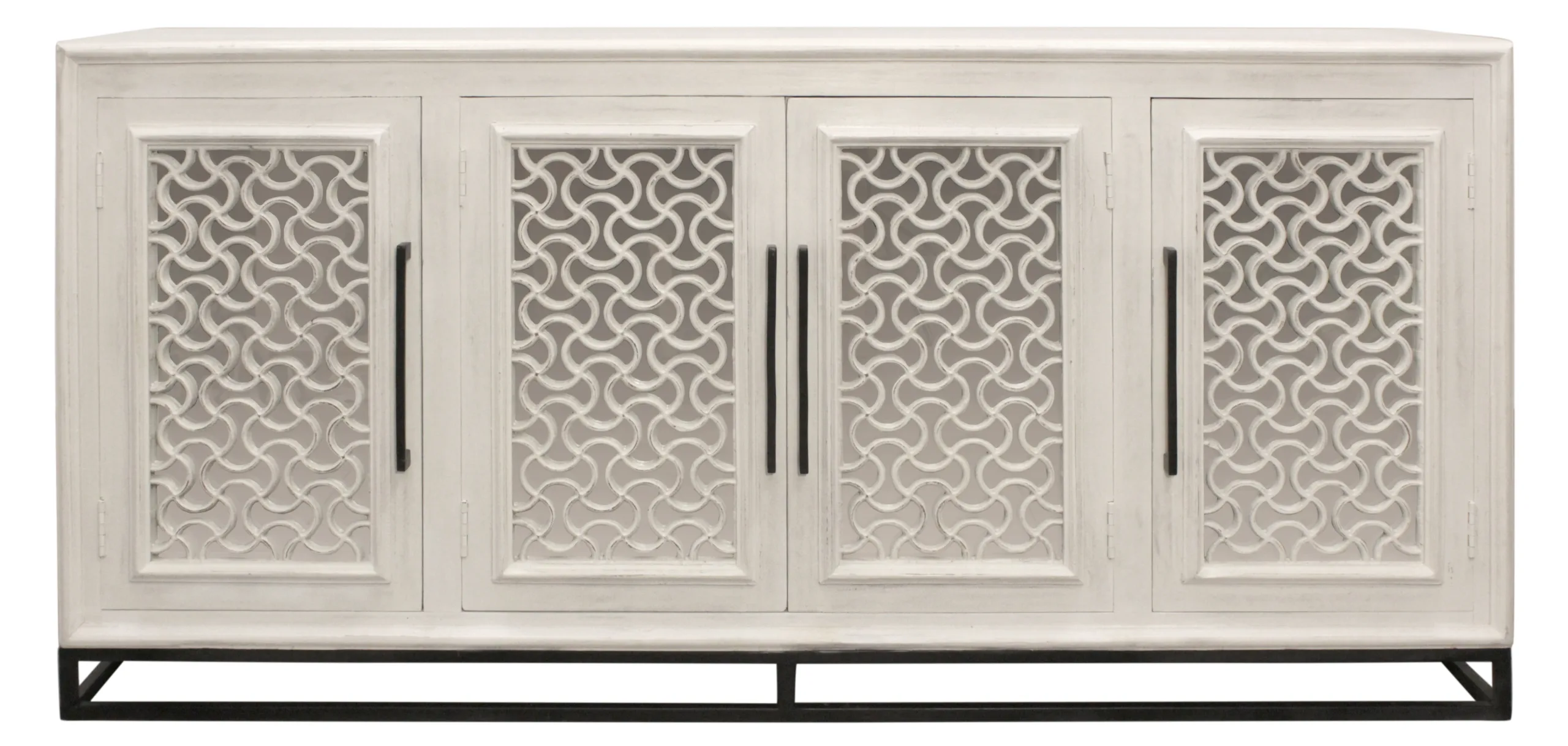 Javier 4-Door Sideboard - Distressed White