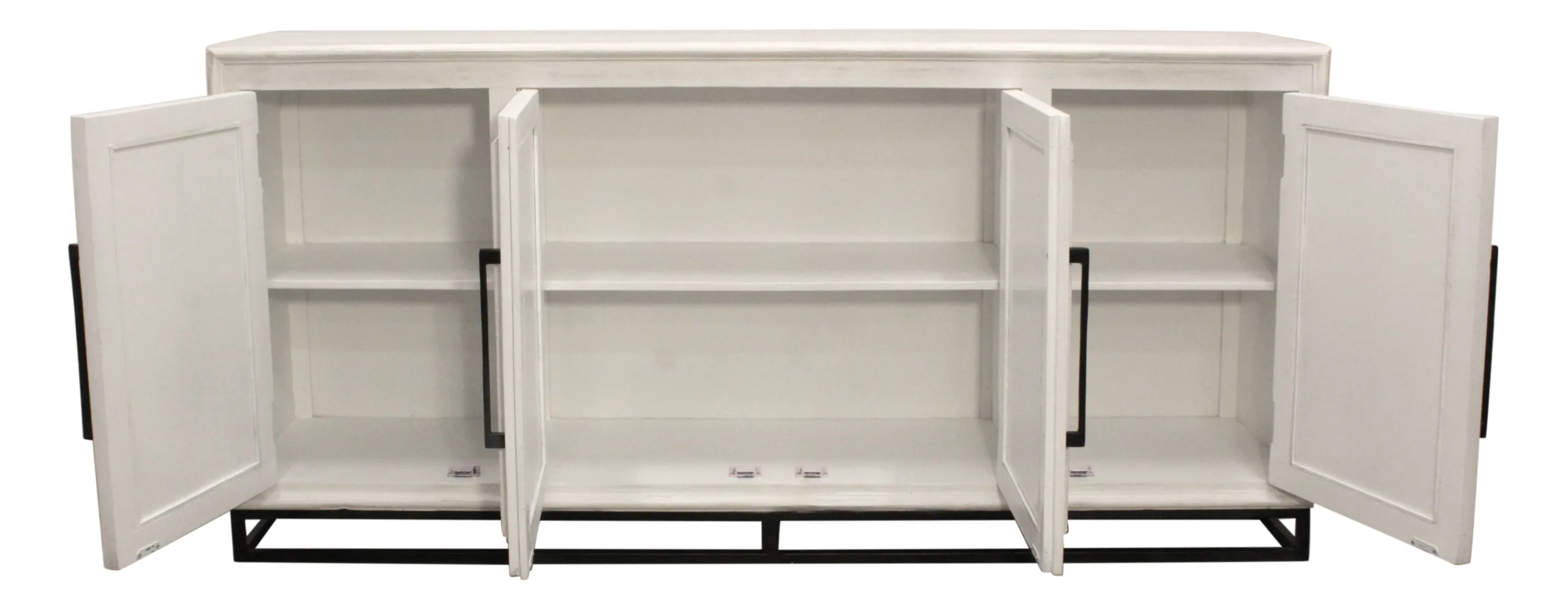 Javier 4-Door Sideboard - Distressed White - Image 4