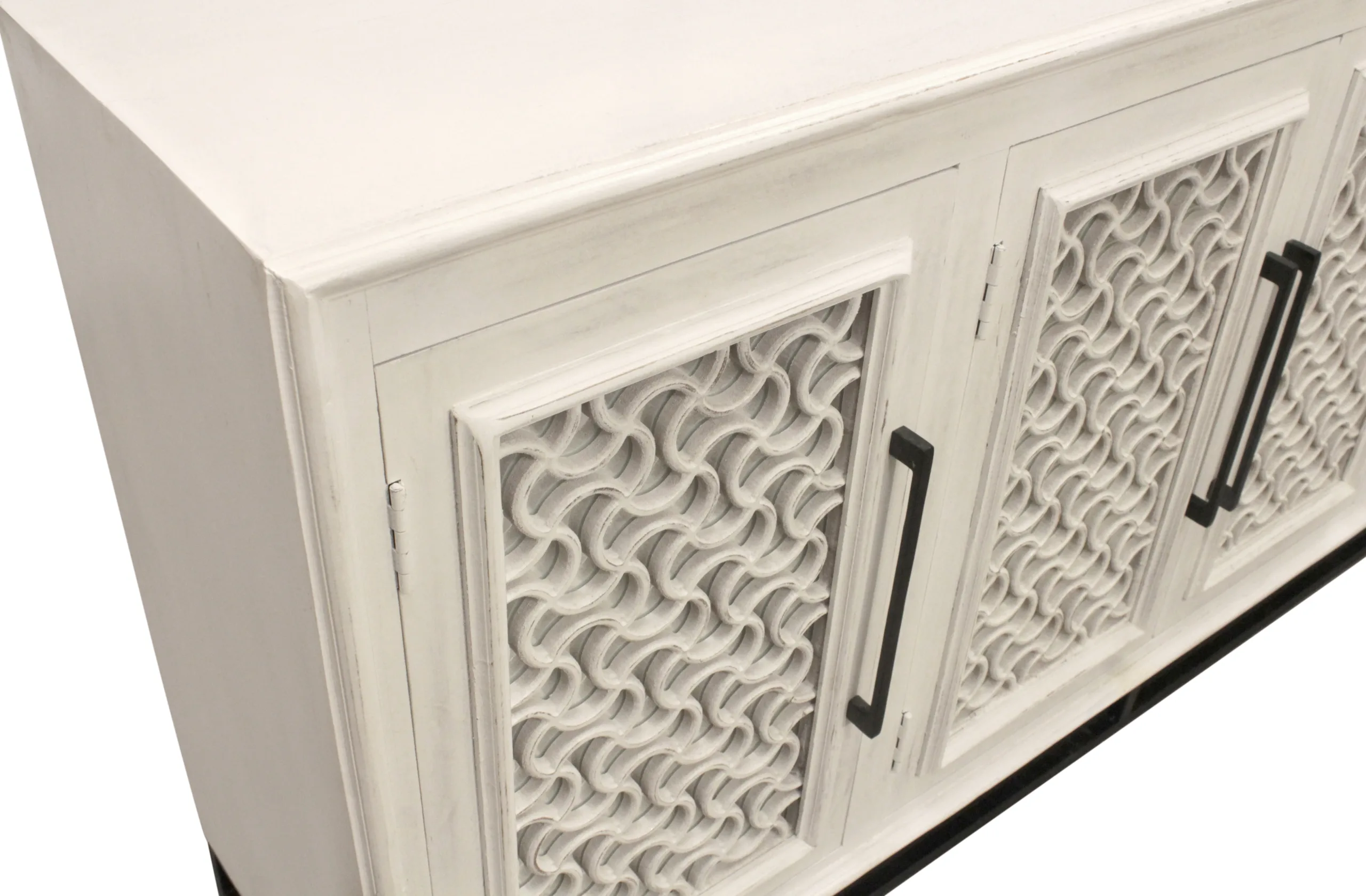 Javier 4-Door Sideboard - Distressed White - Image 6