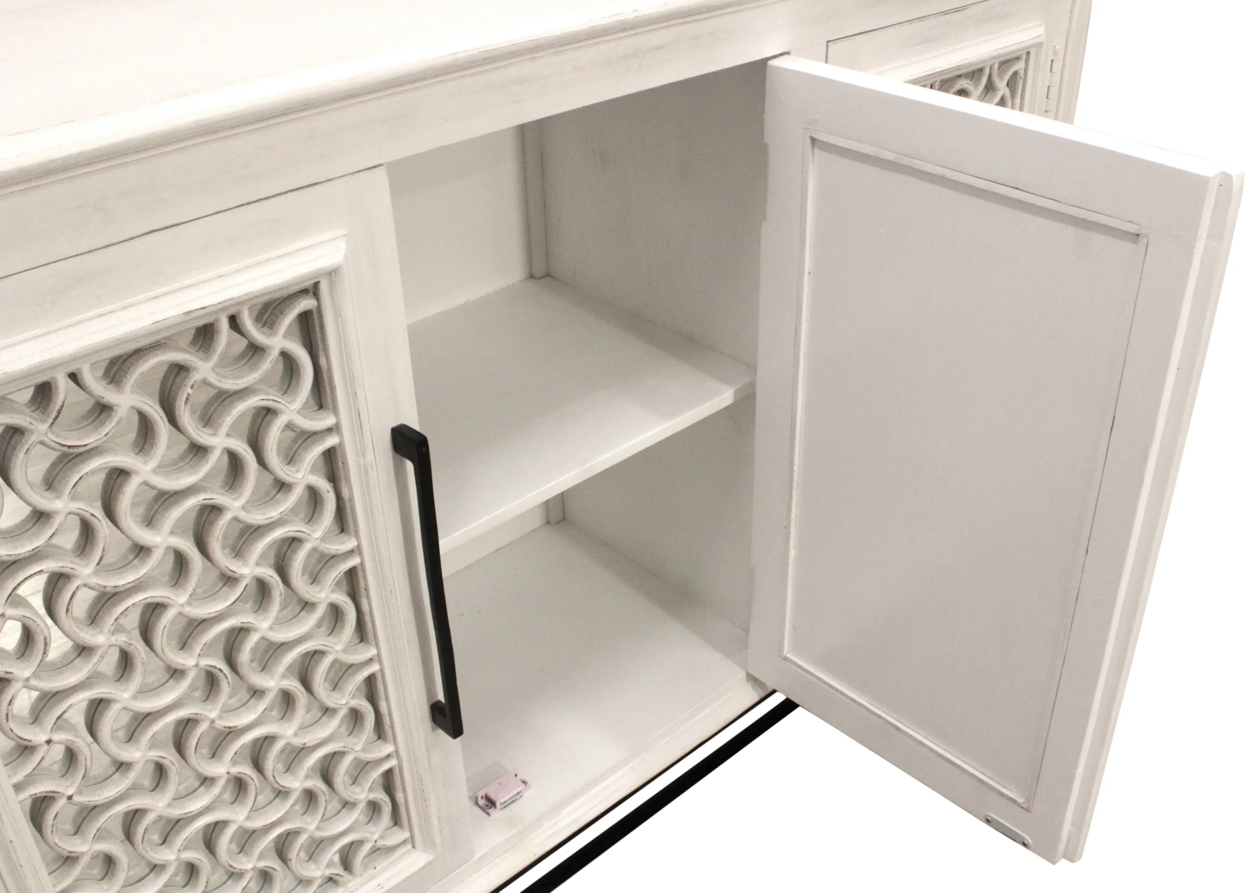 Javier 4-Door Sideboard - Distressed White - Image 7