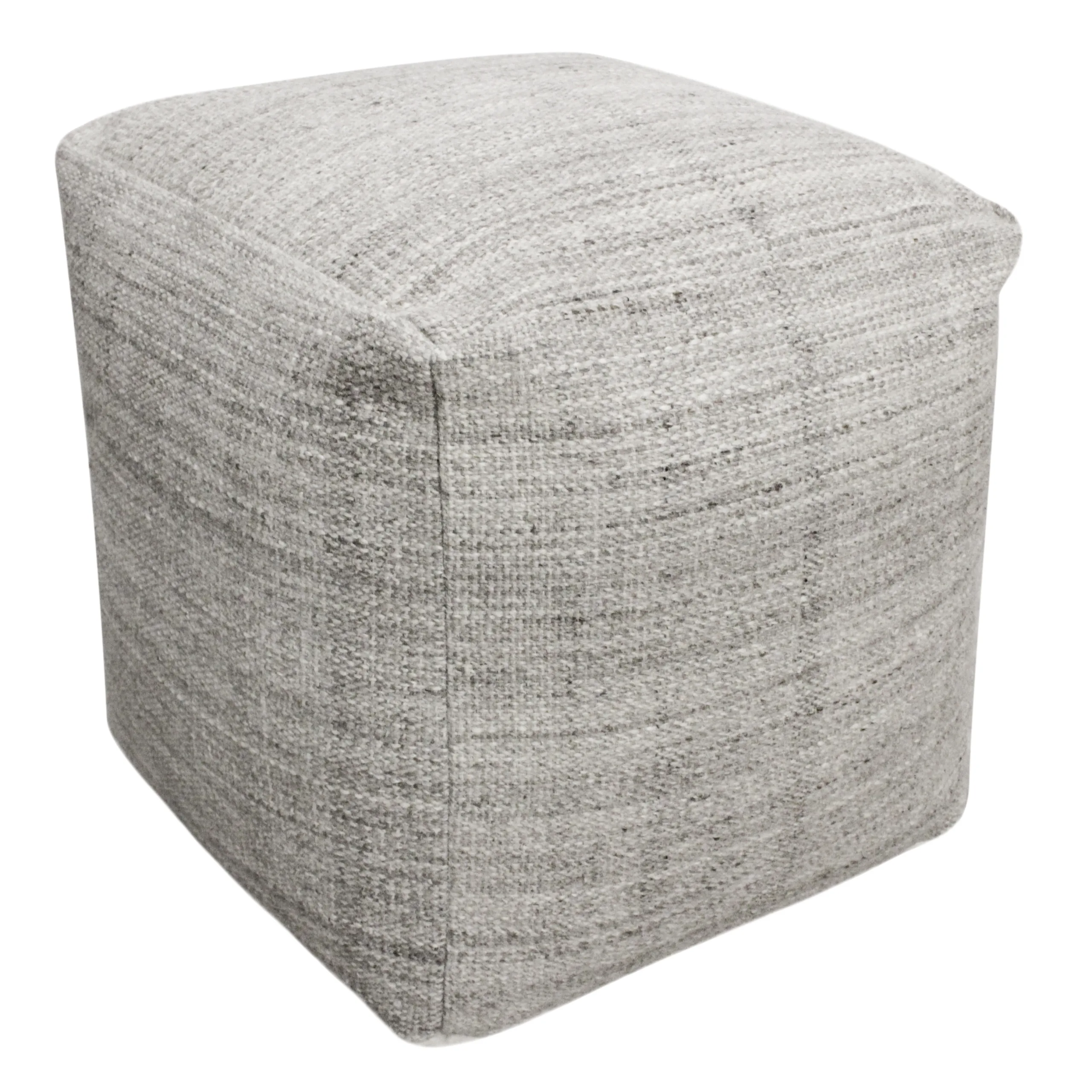 Raj Wool Pouf - Salt and Pepper