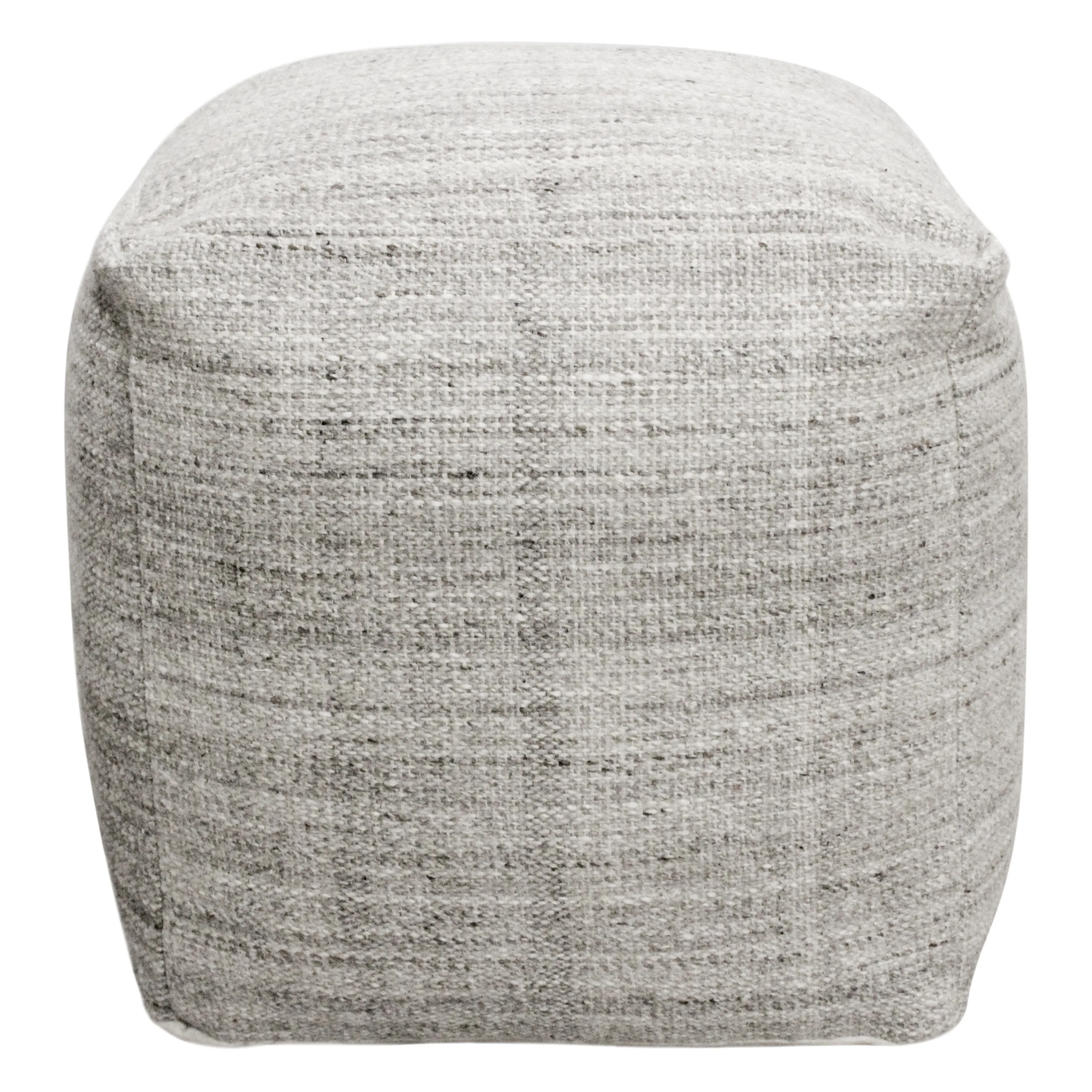 Raj Wool Pouf - Salt and Pepper - Image 2