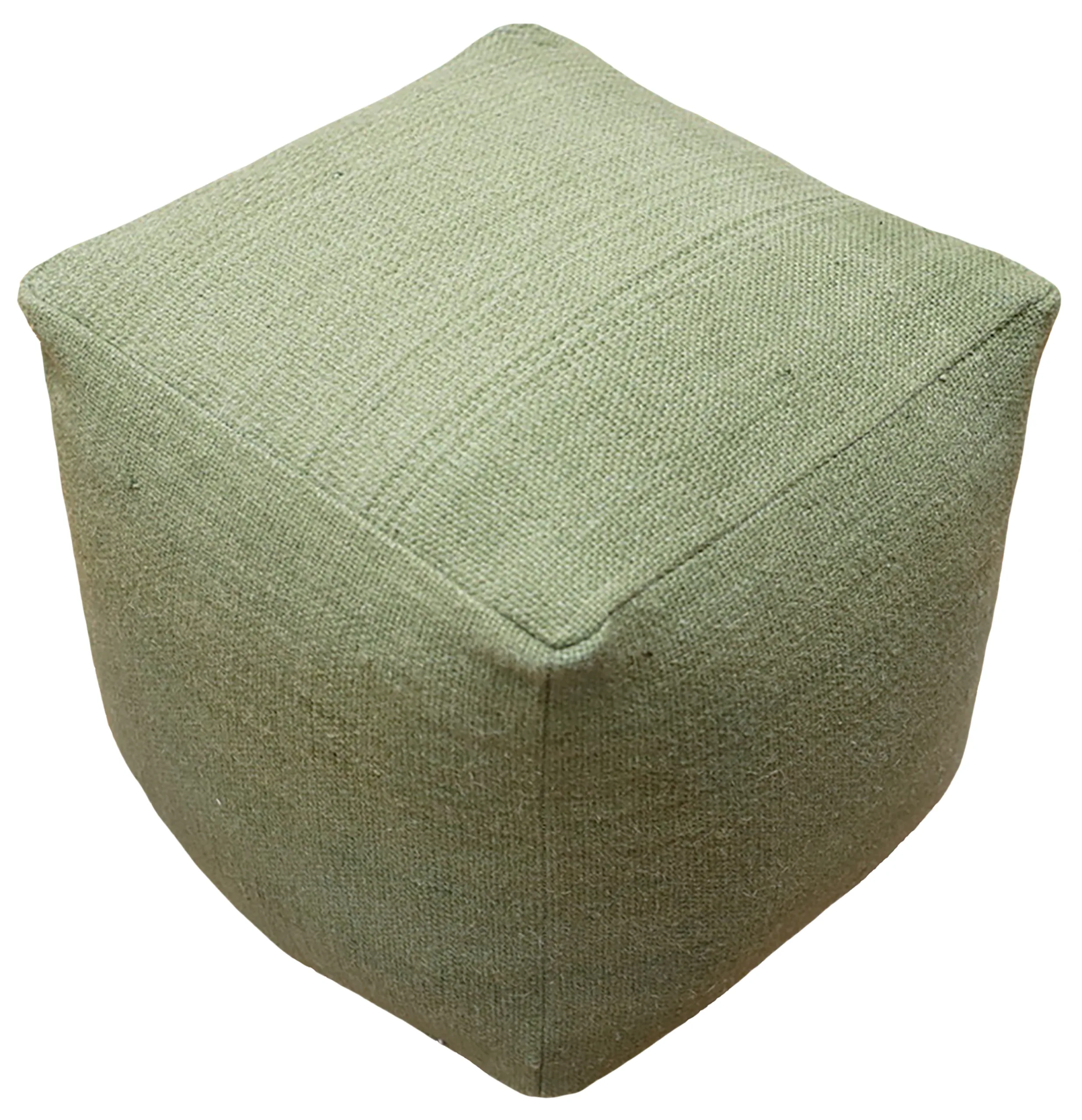 Raj Wool Pouf - Sage Green - Image 3