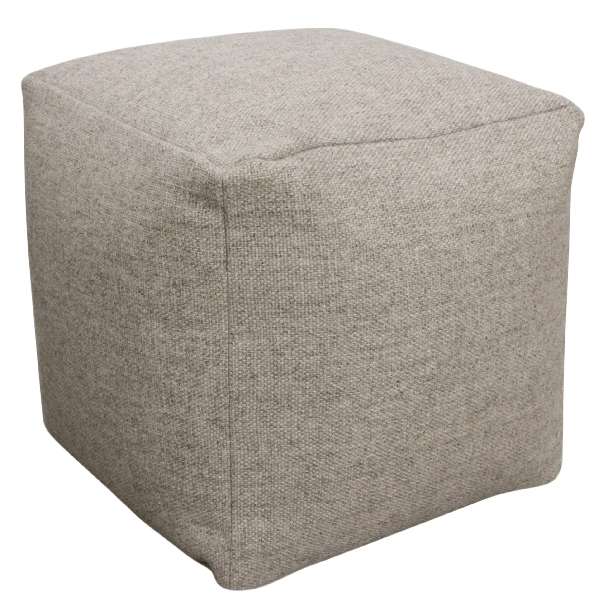 Raj Wool Pouf - Silver