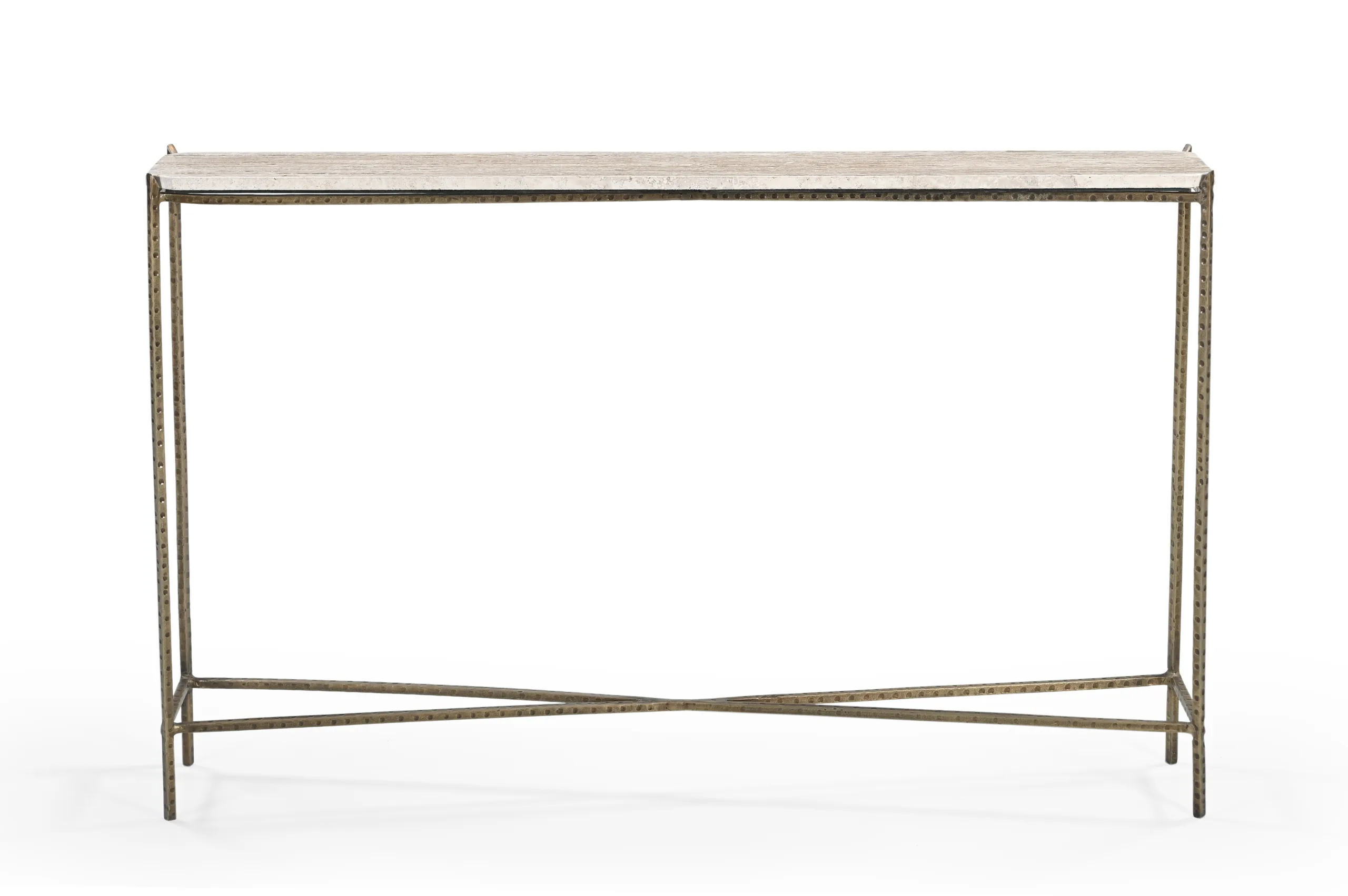 Kirby 48" Console Table with Travertine Top - Image 3
