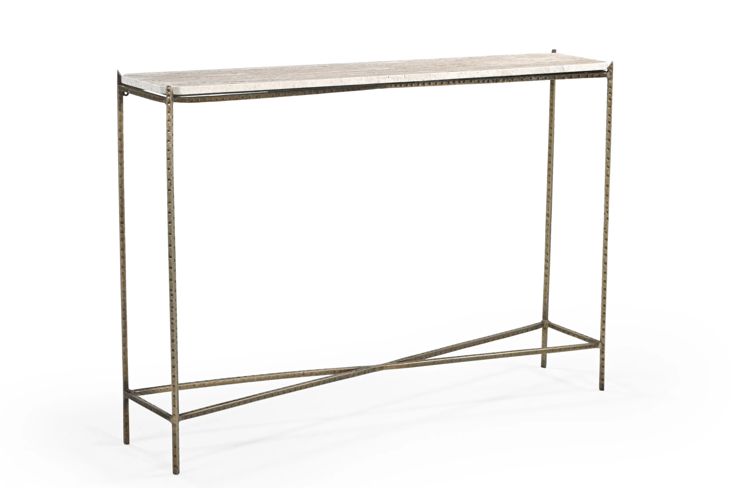 Kirby 48" Console Table with Travertine Top