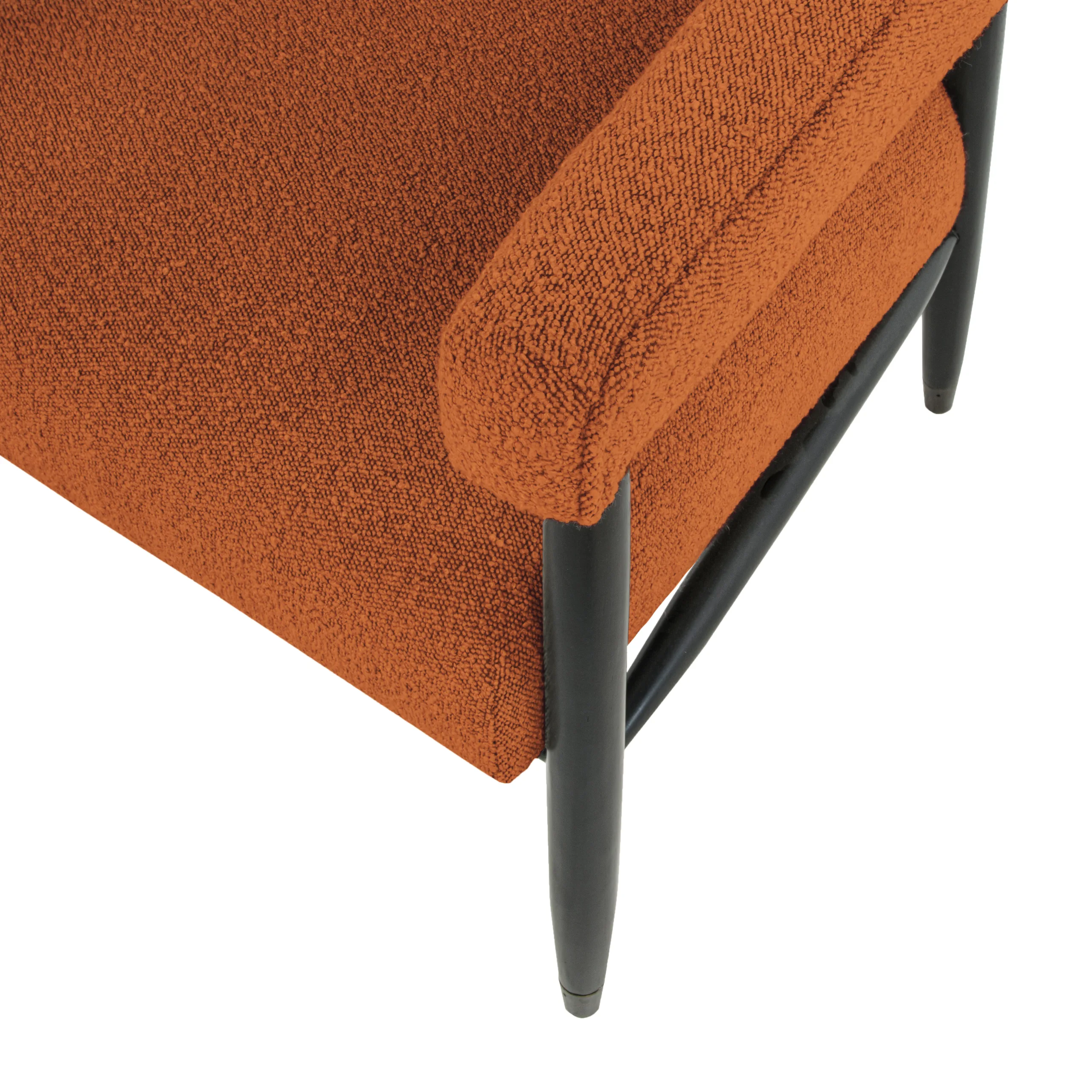 Quincey Arm Chair - Rust Boucle - Image 7