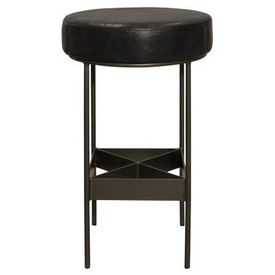 Eby Leather Bar Stool - Antique Black