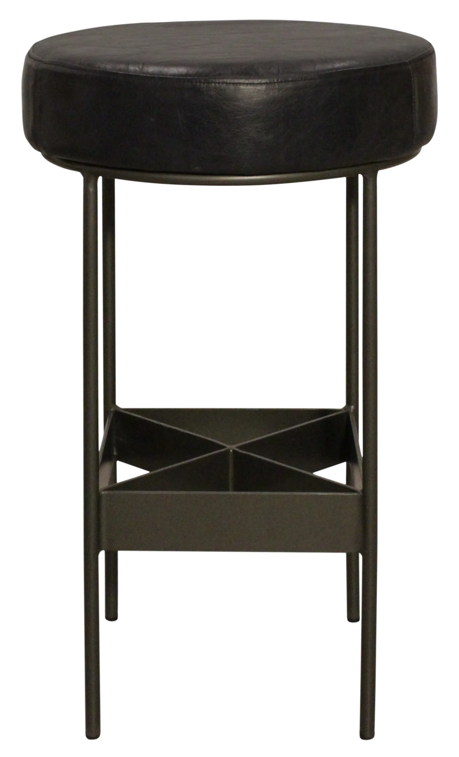 Eby Leather Bar Stool - Antique Black