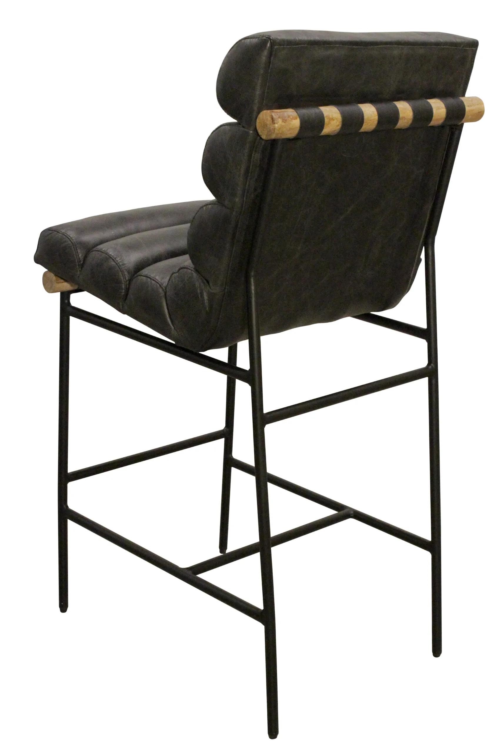 Lee Leather Bar Stool - Antique Black - Image 4