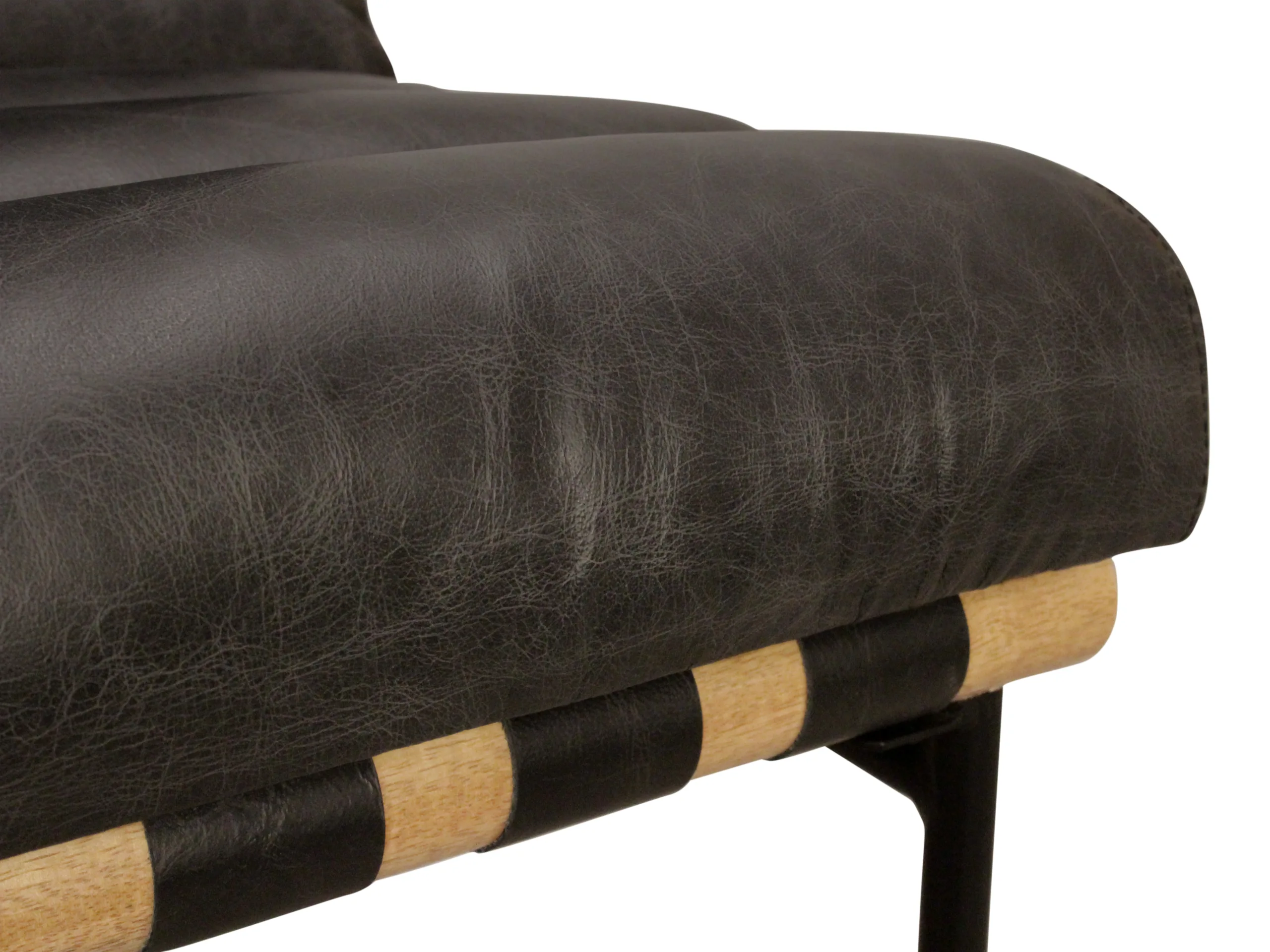 Lee Leather Bar Stool - Antique Black - Image 5