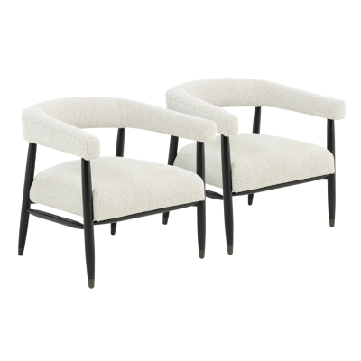 Quincey Arm Chair 2-Piece Set - Ivory Boucle