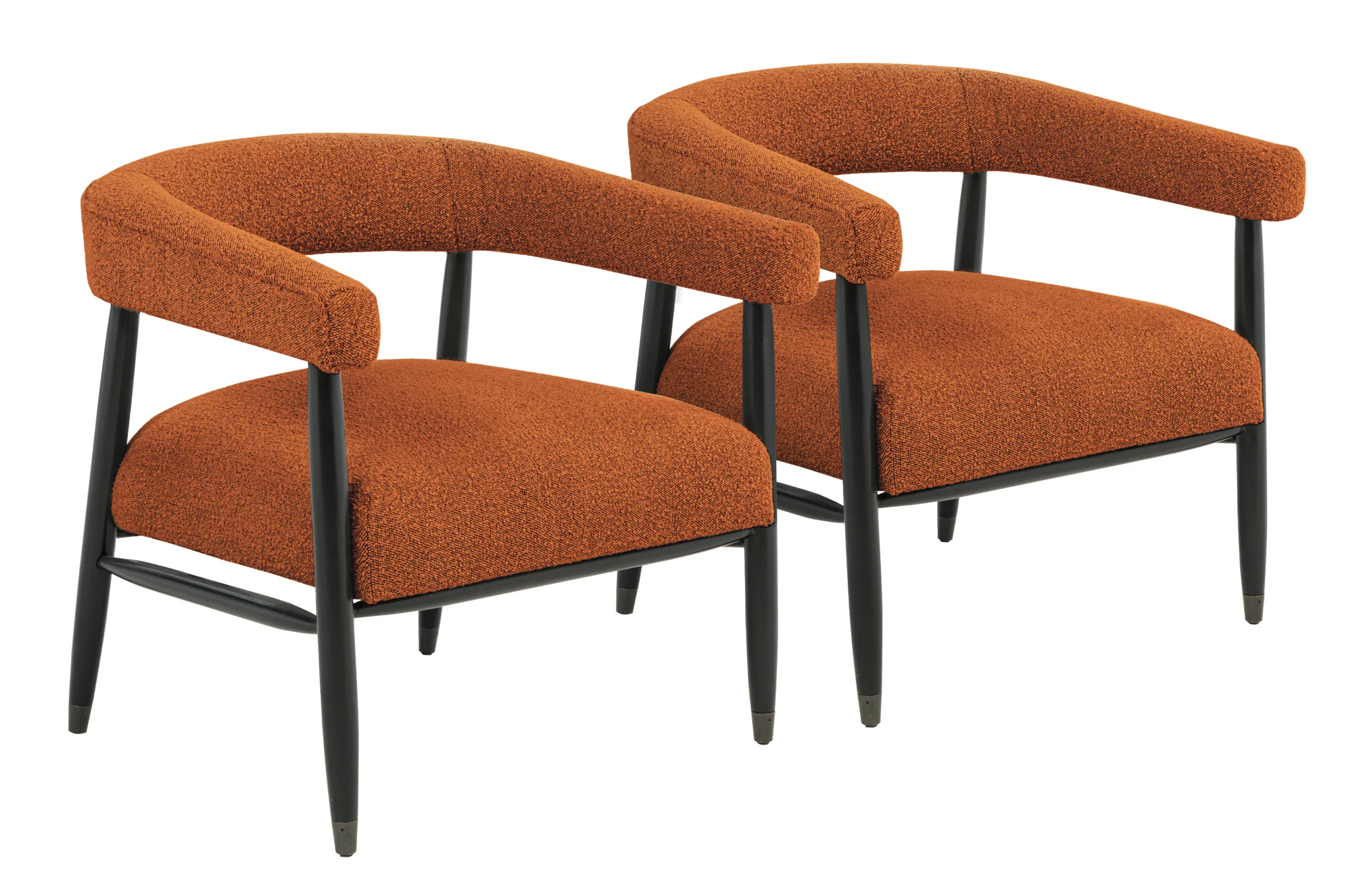 Quincey Arm Chair 2-Piece Set - Rust Boucle