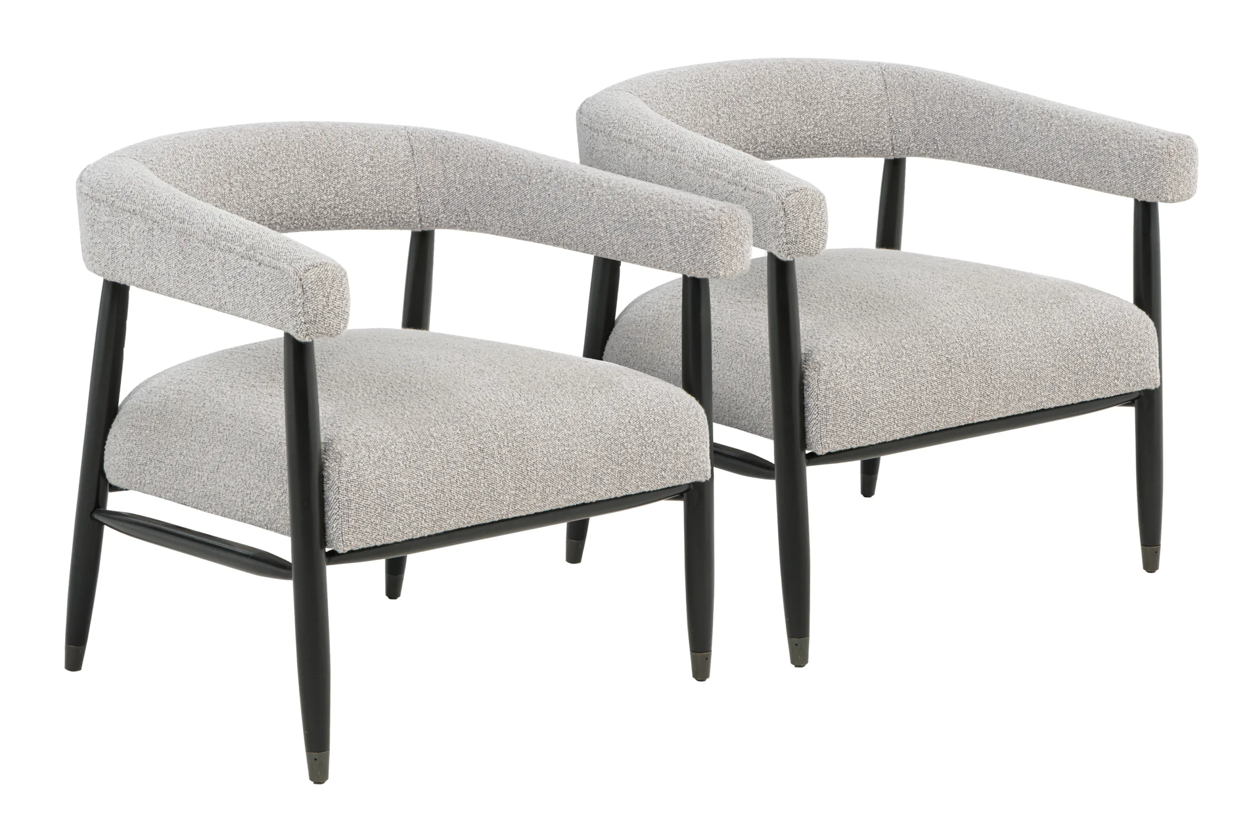 Quincey Arm Chair 2-Piece Set - Silver Boucle